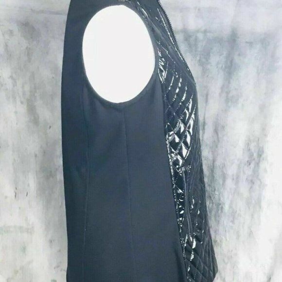 J'Envie Longline Vest Patent Faux Leather Black - Picture 3 of 11